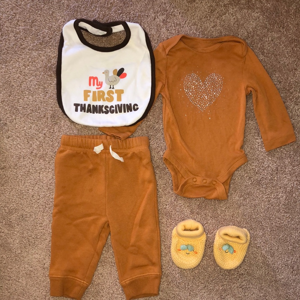3M first Thanksgiving outfit baby girl